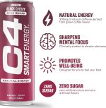 C4 Smart Energy Drink - Sugar Free Performance Fuel & Nootropic Brain Booster, Coffee Substitute or Alternative | Peach Mango Nectar 12 Oz - 12 Pack - Image 2